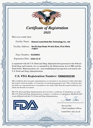 FDA Certificate